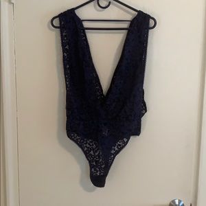 Large Blue One Piece Lingerie